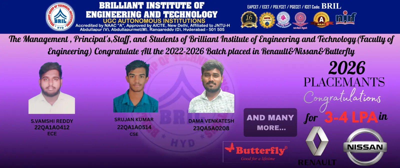 BRIL Placement 2025-26 – Student Success